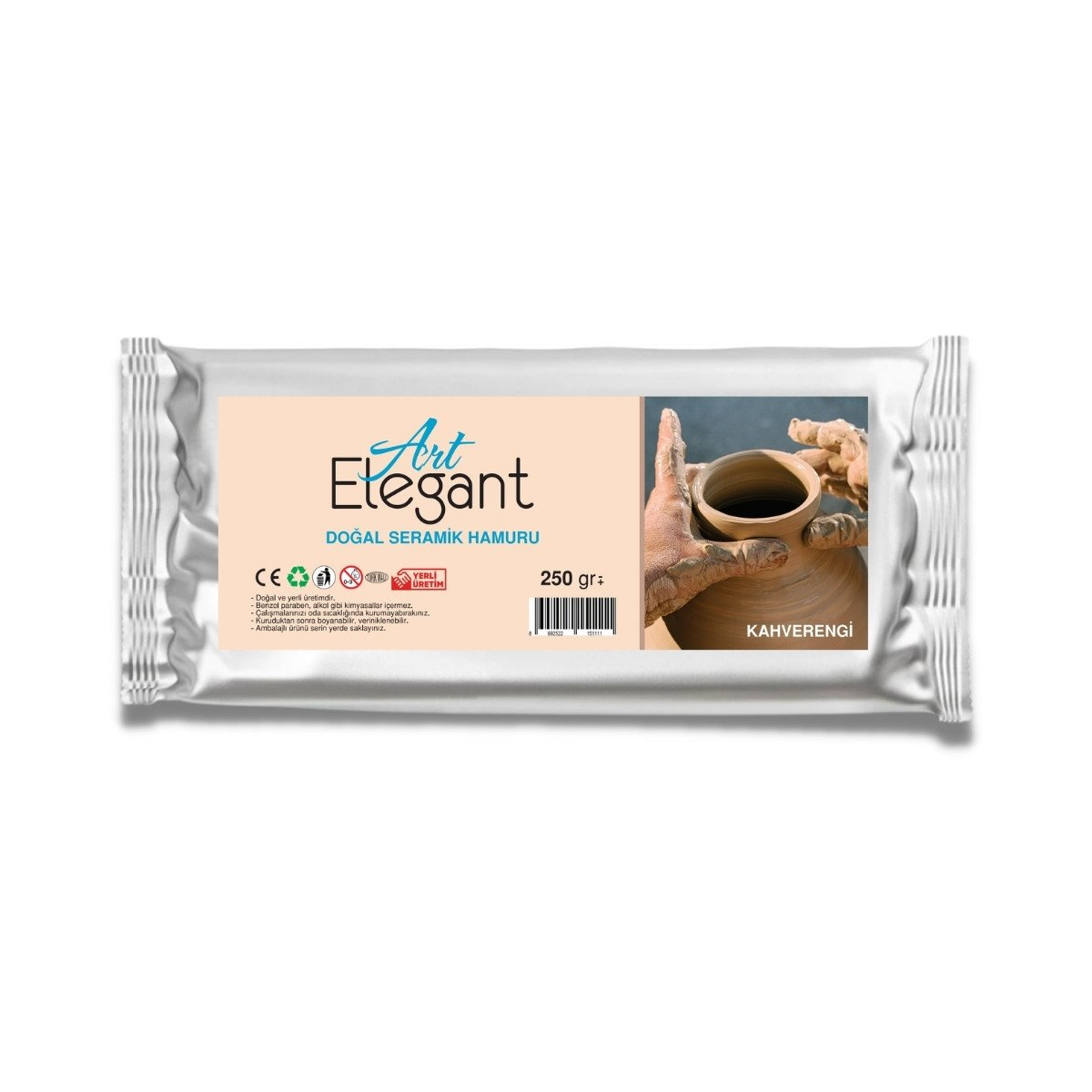 Art Elegant Seramik Hamuru Fırınlanabiir 250gr Kahverengi