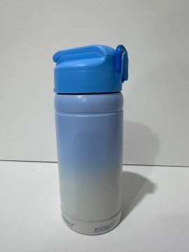 Bienly Degrade Paslanmaz Çelik Matara PİPETLİ 500ML AÇIK MAVİ - 304