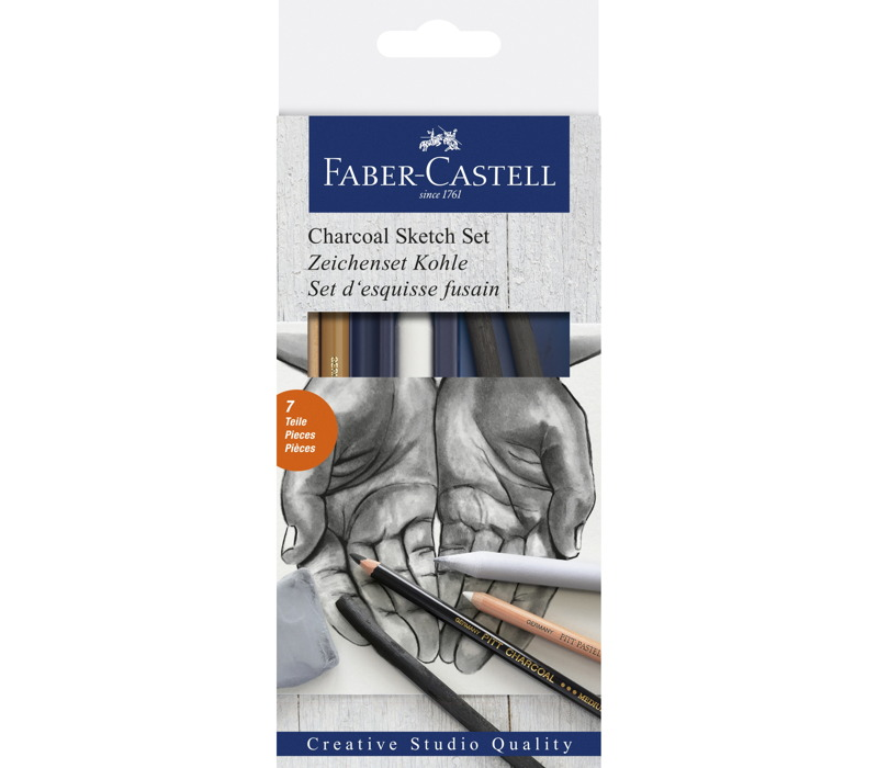 Faber Castell Charcoal Sketch Set Kömür Eskiz Seti 7 Parça