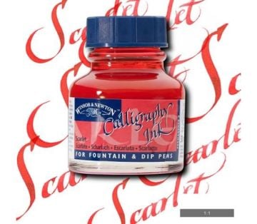 Winsor & Newton Kaligrafi Mürekkebi 30 ml. 601 Scarlet