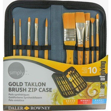 Daler Rowney Simply Gold Taklon Akrilik Çantalı Fırça Seti 10'lu