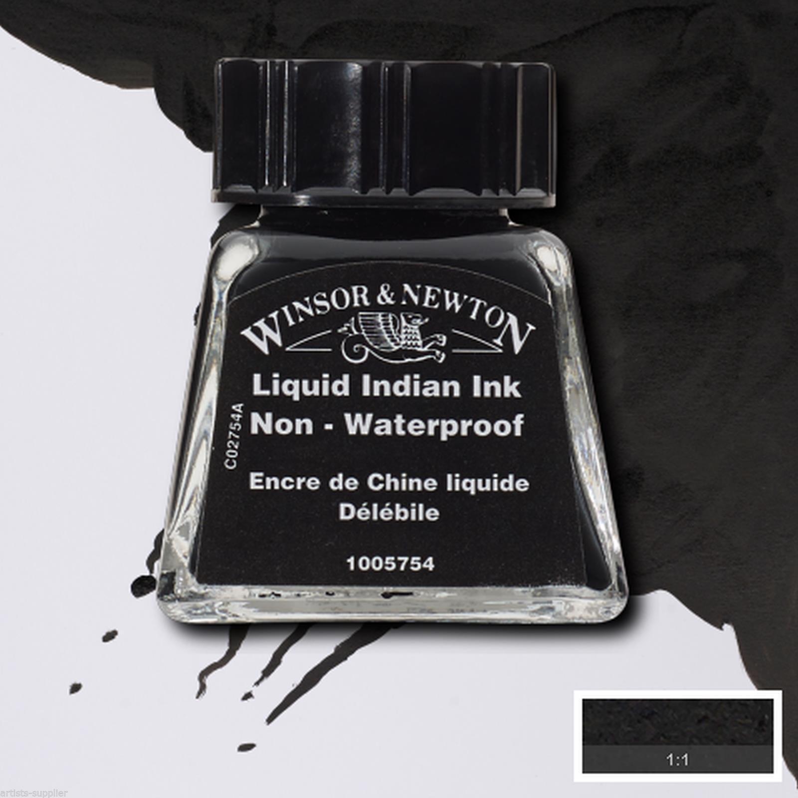 Winsor & Newton Drawing Ink Çizim ve Çini Mürekkebi 14 ml 754 Liquid Indian Ink