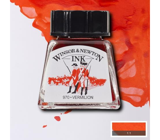 Winsor & Newton Drawing Ink Çizim ve Çini Mürekkebi 14 ml 680 Vermilion