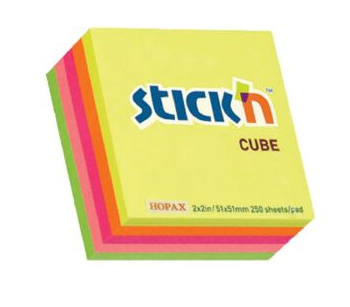 Stickn Post-it Yapışkanlı Not Kağıdı Küp 51mm Pastel 5 Renk 250 Yaprak