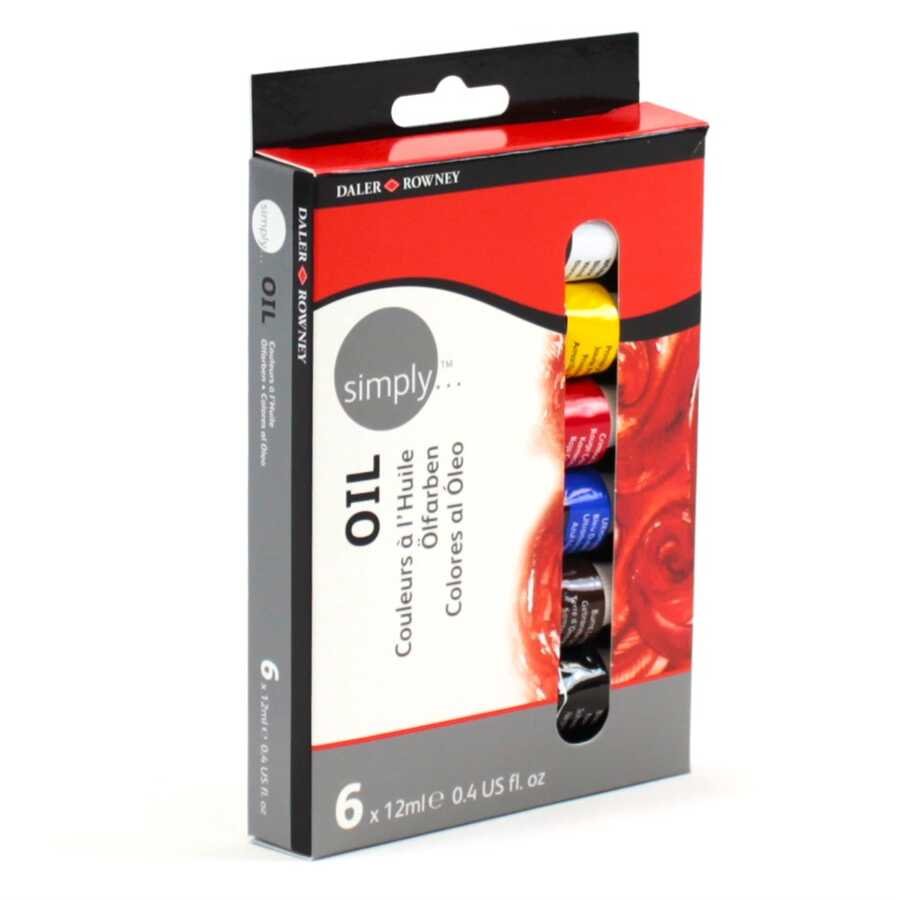 Daler-Rowney Simply Oil Set 6 Renk x 12 ml. Yağlı Boya