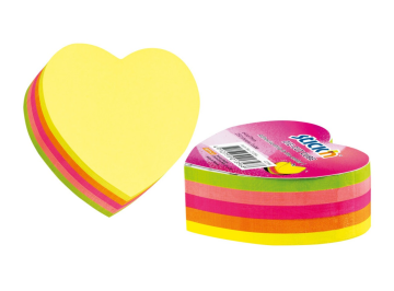 Stickn Post-it Yapışkanlı Not Kağıdı Kalp 65mm Pastel 5 Renk 250 Yaprak