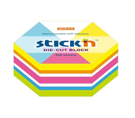 Stickn Post-it Yapışkanlı Not Kağıdı Altıgen 65mm Pastel 5 Renk 250 Yaprak