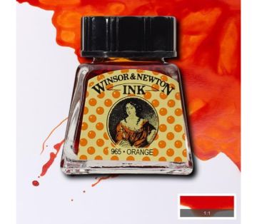 Winsor & Newton Drawing Ink Çizim ve Çini Mürekkebi 14 ml 449 Orange