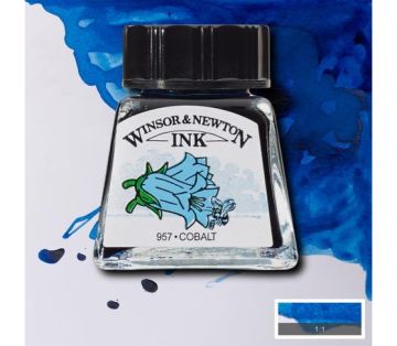 Winsor & Newton Drawing Ink Çizim ve Çini Mürekkebi 14 ml 176 Cobalt