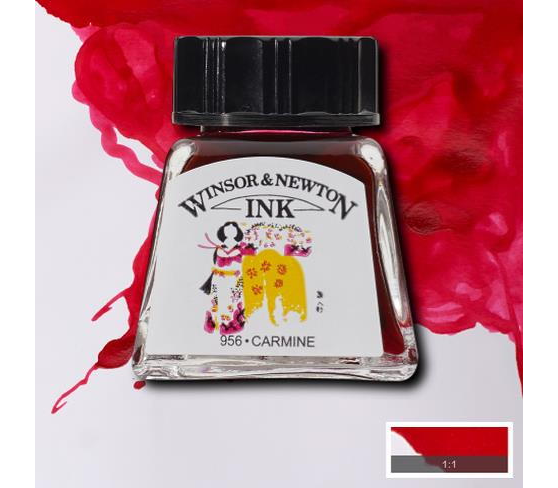 Winsor & Newton Drawing Ink Çizim ve Çini Mürekkebi 14 ml 127 Carmine