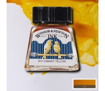 Winsor & Newton Drawing Ink Çizim ve Çini Mürekkebi 14 ml 123 Canary Yellow