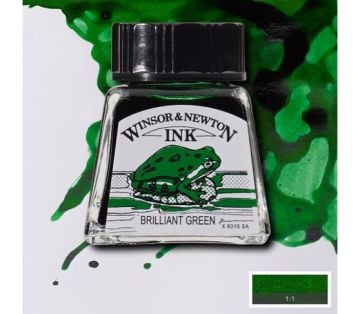 Winsor & Newton Drawing Ink Çizim ve Çini Mürekkebi 14 ml 046 Brilliant Green