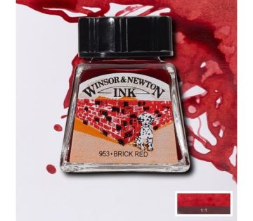 Winsor & Newton Drawing Ink Çizim ve Çini Mürekkebi 14 ml 040 Brick Red