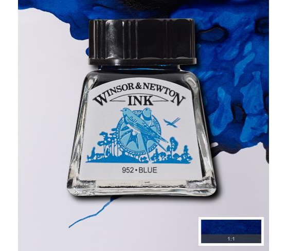 Winsor & Newton Drawing Ink Çizim ve Çini Mürekkebi 14 ml 032 Blue