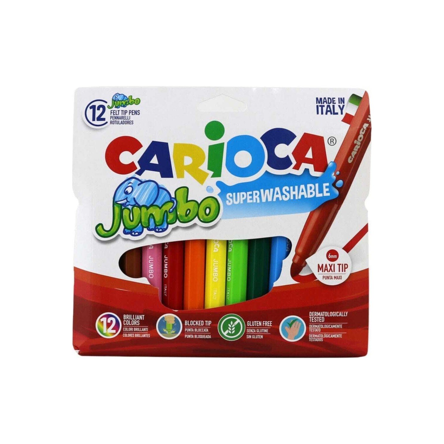 Carioca Jumbo Yıkanabilir Keçeli Boya Kalemi 12'Li