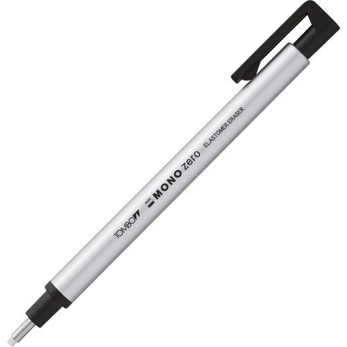 Tombow Mono Zero 2.3 mm Yuvarlak Uçlu Kalem Silgi Gümüş