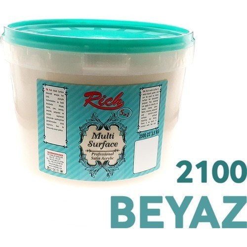 Rich ( MultiSurface ) Multi Surface Akrilik Boya 2100-Beyaz 2500 cc (3,5 KG)