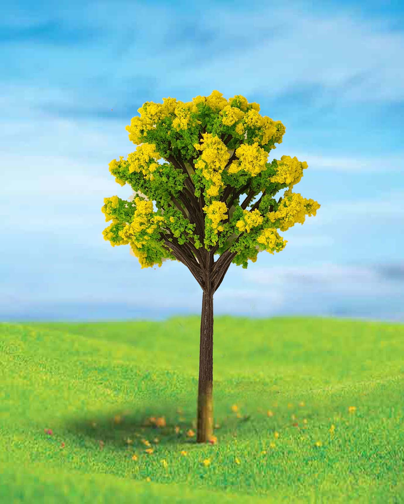 Eshel Maket Sarı Renkli Ağaç 3'lü Set 4 cm