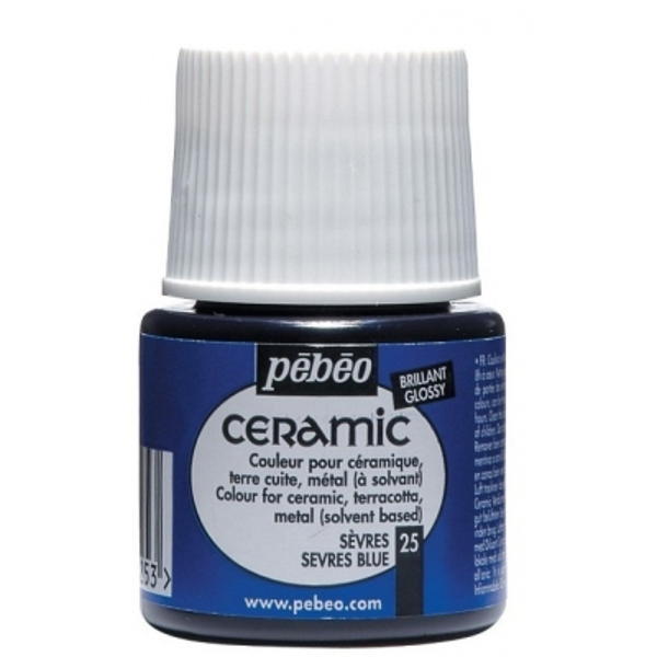 Pebeo Cam Ceramic Seramik Boyası 25 Serves Blue-Servis Mavi 45ML.