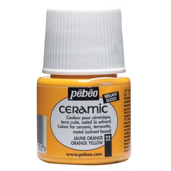 Pebeo Cam Ceramic Seramik Boyası 22 Orange Yellow-Turuncu Sarısı 45ML.