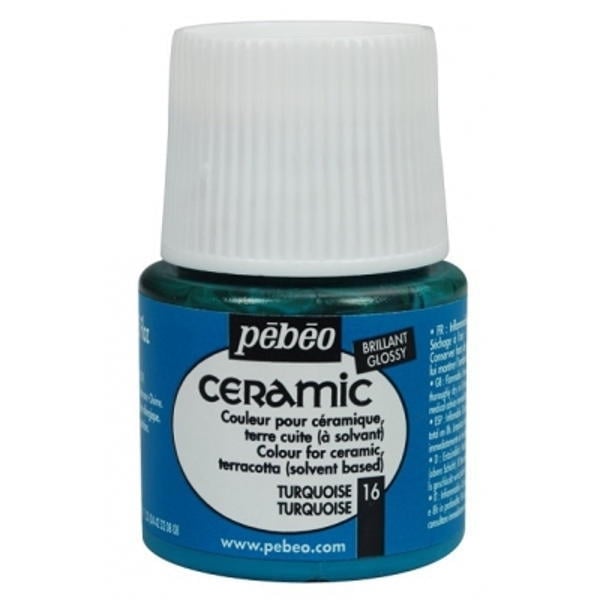 Pebeo Cam Ceramic Seramik Boyası 16 Turquoise-Turkuaz 45ML.