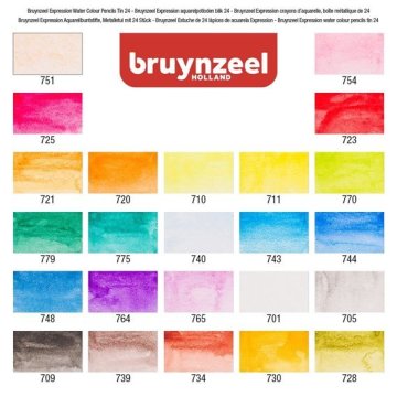 Bruynzeel Expression Aquarelle Kuru Sulu Kalem Boya Seti 24 Renk
