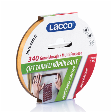 Lacco Çift Taraflı Köpük Bant 12mm*5mt