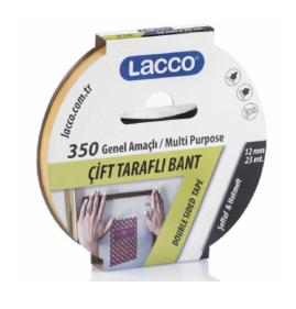 Lacco Çift Taraflı Bant 12mm*25mt