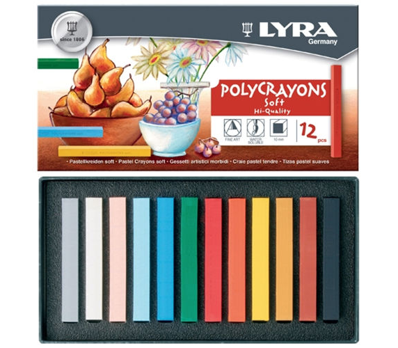 Lyra Polycrayons Soft - Toz Pastel 12 Renk