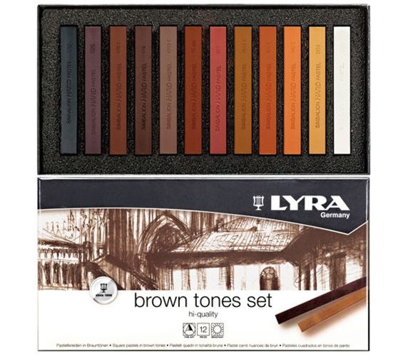 Lyra Polycrayons Soft - Toz Pastel 12 Renk KAHVERENGİ TONLAR