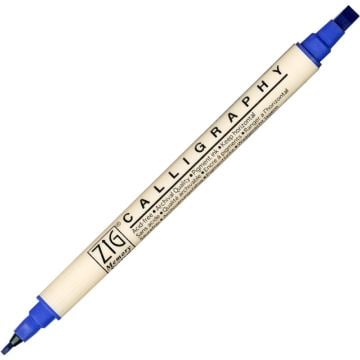 Zig Calligraphy Çift Uçlu Kaligrafi Kalemi 2 mm + 5 mm 030-Pure Blue