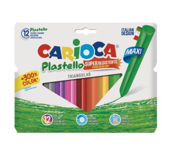 Carioca Plastello Jumbo Üçgen Pastel Boya Yıkanabilir 12'Li