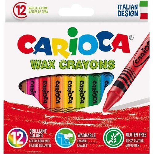 Carioca Wax Crayons Yıkanabilir Maxi Pastel Mum Boya 12'li