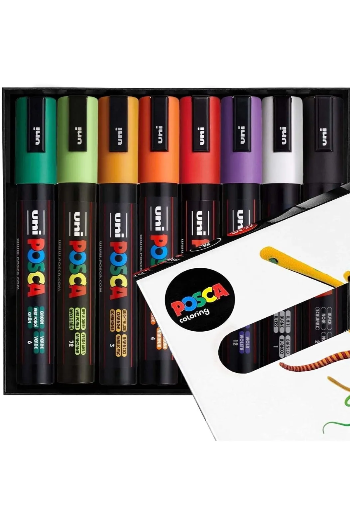 Uni Posca PC-5M Boyama Markörü 1.8-2.5 mm Cadılar Bayramı Renkleri 8'li Set