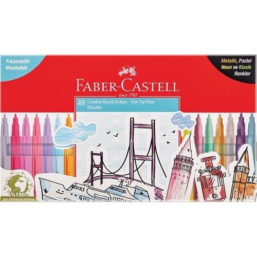 Faber-Castell Comfort Keçeli Kalem Seti 48 Renk