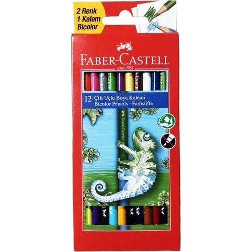 Faber-Castell Bicolor Çift Uçlu Boya Kalemi 12'li 24 Renk