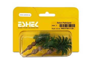 Eshel Maket Salon Palmiyesi 3'lü Set 2.5 cm