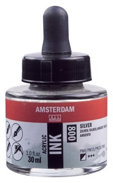 Amsterdam Sıvı Akrilik Mürekkep Boya 30ml 800-Silver