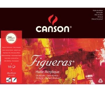 CANSON FİGUERAS TUVAL GÖRÜNÜMLÜ YAĞLIBOYA DEFTERİ 290 GR 24*33 CM 10 SAYFA