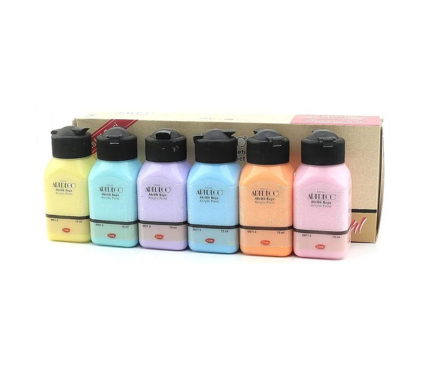 Artdeco Akrilik Boya 6x75ml Set - Pastel Renkler