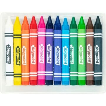 Bigpoint Üçgen Jumbo Mum Boya Crayon 12 Renk