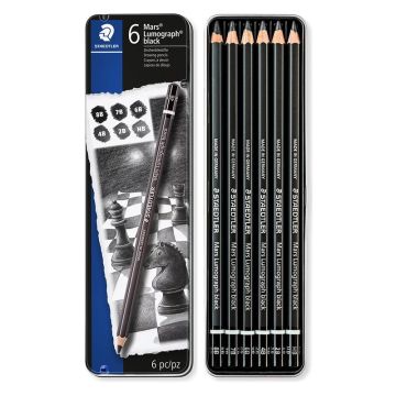 Staedtler Mars Lumograph BLACK Dereceli Kalem Seti 6'Lı