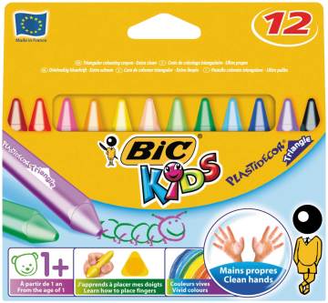 Bic Kids Elleri Kirletmeyen Üçgen Jumbo Pastel Mum Boya 12'li