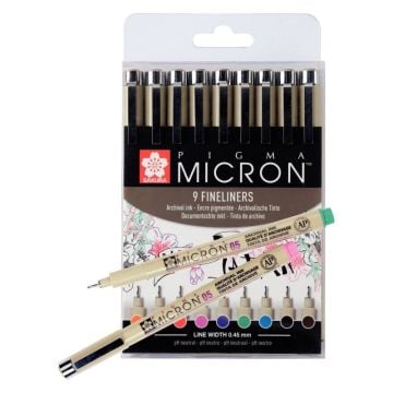 Sakura Pigma Micron Fineliners - Set 9 Renk