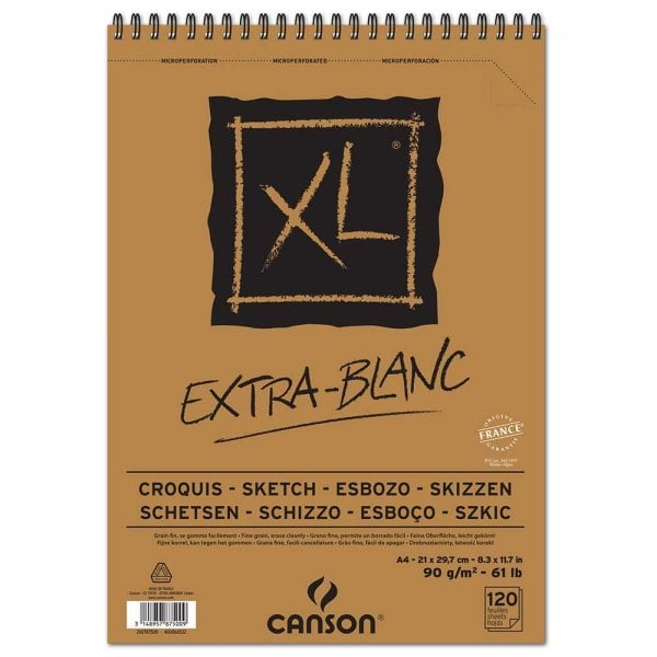 Canson XL Ekstra Beyaz Eskiz Defteri 90 gr. A4 120 Sayfa