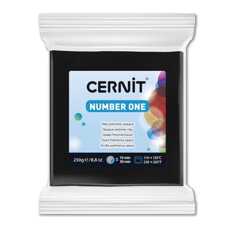 Cernit Number One Polimer Kil 250gr 100-Black