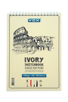Vox Eskiz Çizim Defteri A3 Krem 100 gr 40 Sayfa