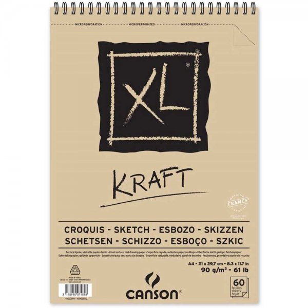 Canson XL Kraft Eskiz Defteri 90 gr. A4 60 Sayfa