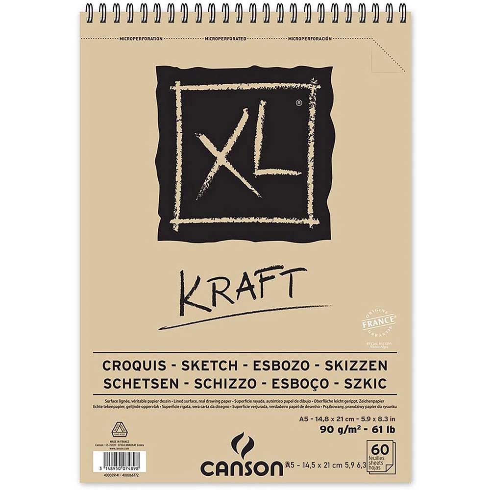 Canson XL Kraft Eskiz Defteri 90 gr. A5 40 Sayfa