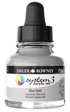 Daler Rowney System 3 Sıvı Akrilik Mürekkep Boya 29.5ml 702 Silver